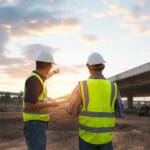 Civil engineering intern gaining real-world experience while visiting a job site.