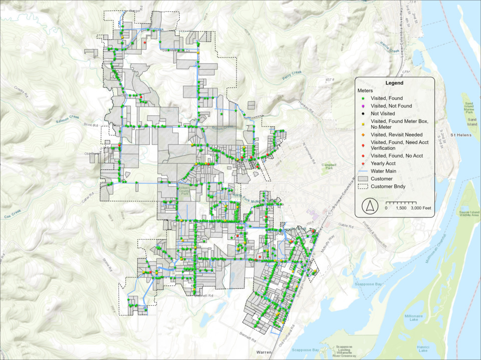 An image of GIS map of the McNulty Water People’s Utility District